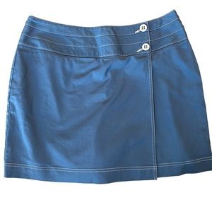 Liz Claiborne Faux Wrap Front Sporty Mini Skirt Blue Womens Size 14
